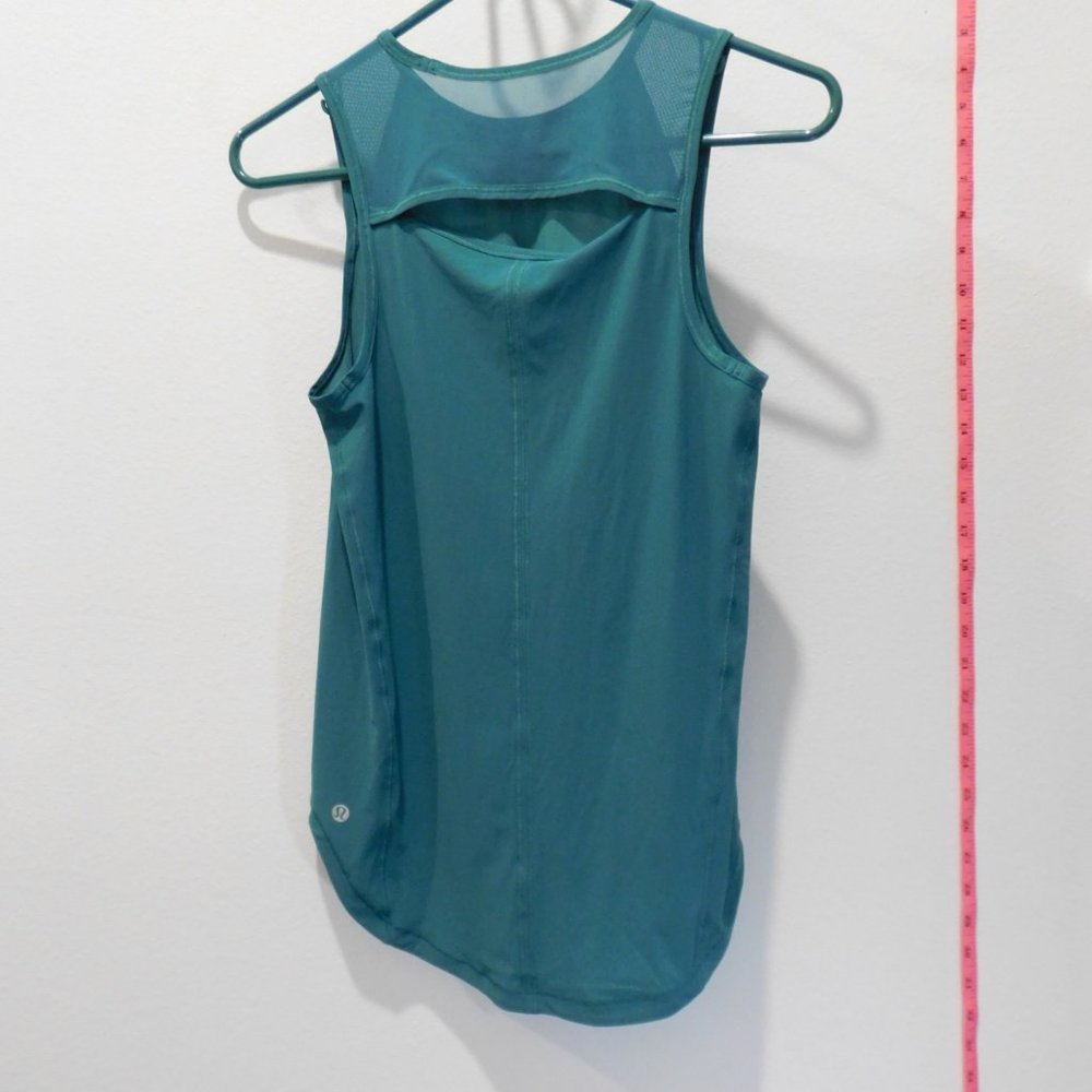 Lululemon Sculpt Tank Top Green Sleeveless Workout Gym Mesh - Women's Small S